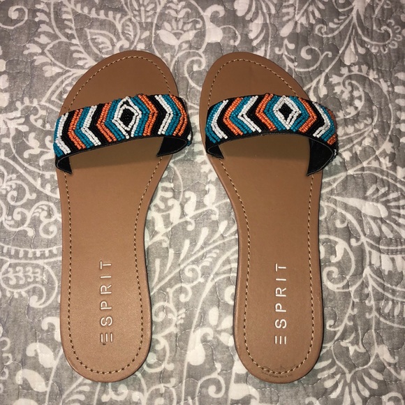Esprit Shoes - multi-colored beaded flat sandals Esprit Shoes - multi-colored beaded flat sandals